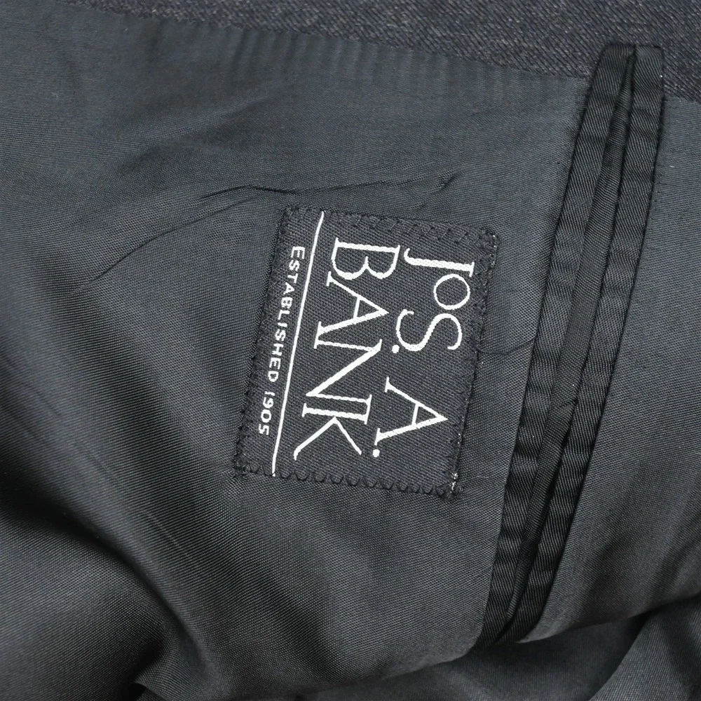 Jos A Bank 46R 42x30 Gray Wool Cashmere Flannel Mens Jacket Pants Suit